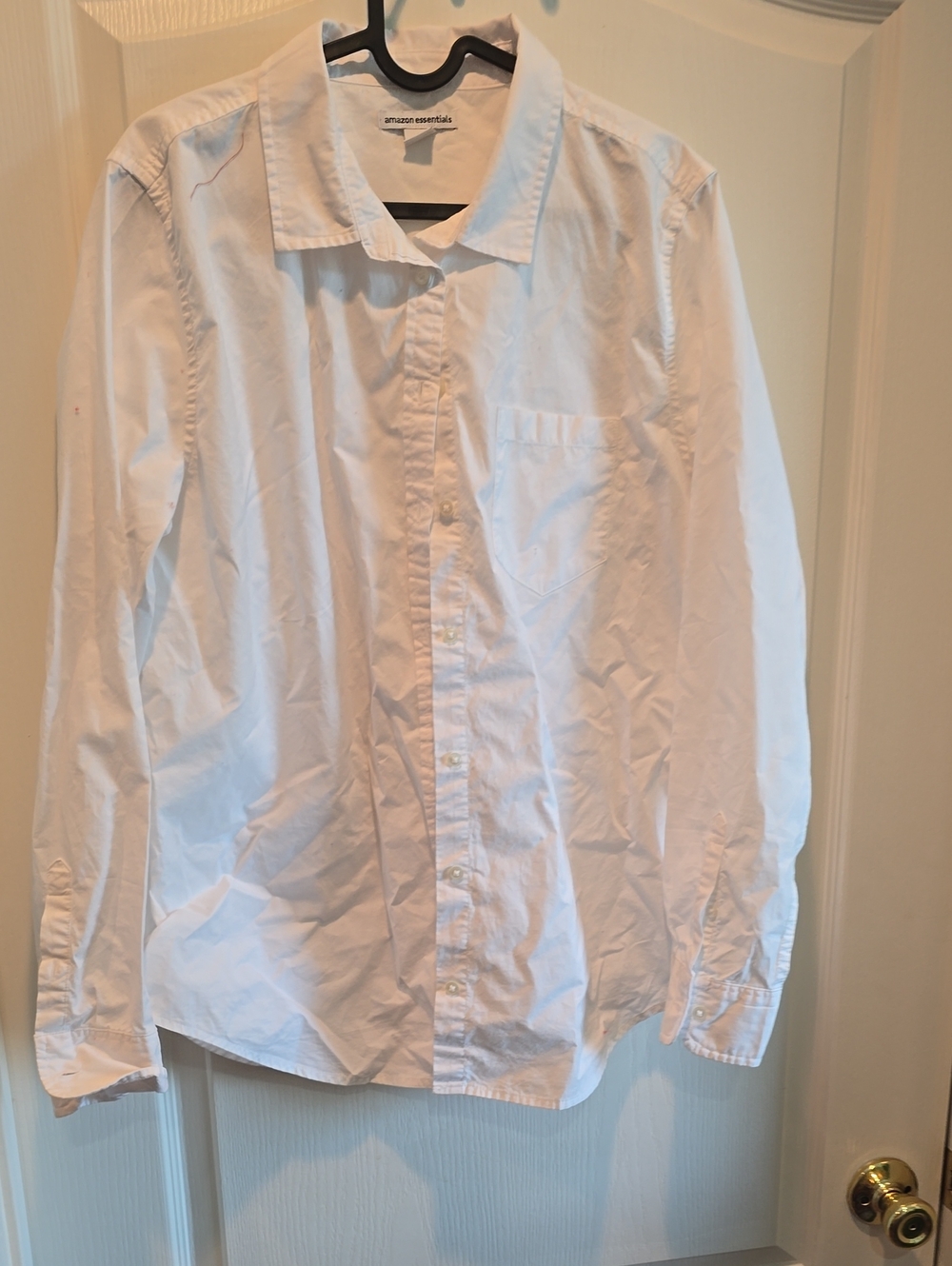 Amazon Essentials White Button-Down Women's Shirt 100% Cotton